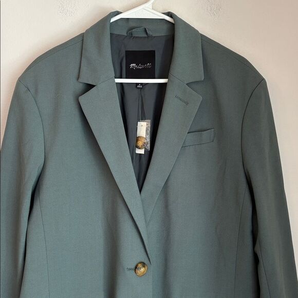 Madewell Oversized Menswear Blazer Olive Sage Women’s medium Button Accent NWT - Picture 6 of 16